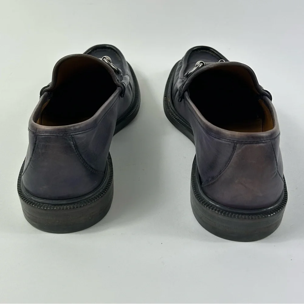 GUCCI Purple Leather Horsebit Loafers Size 7